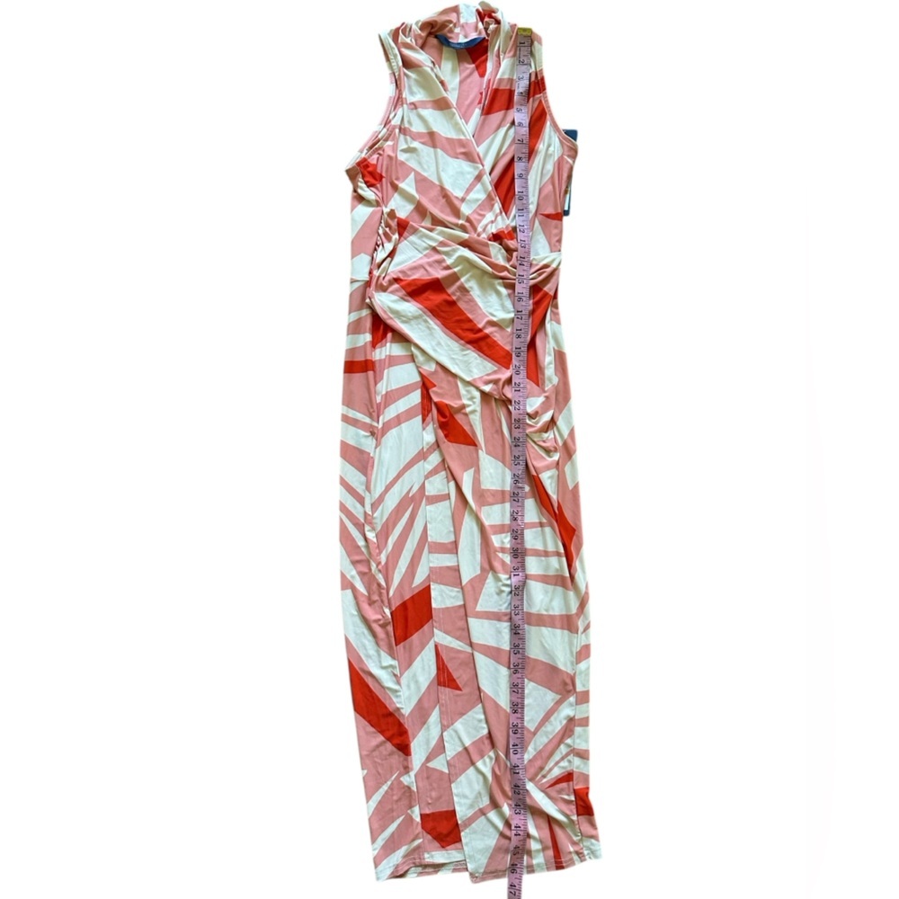 RACHEL ROY Small Pink Orange faux wrap Sleeveless Women’s Midi dress - Picture 8 of 13